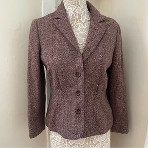 VTG Women's Taupe/Mauve Tweed Academia Blazer